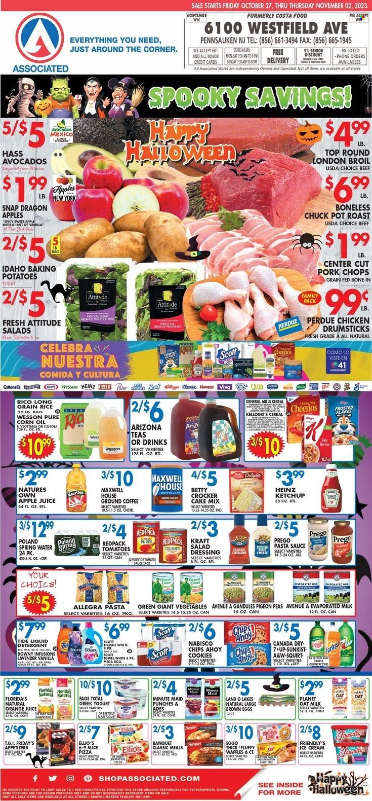 Associated Supermarkets (NY) Weekly Ad Flyer Specials October 27 to November 2, 2023