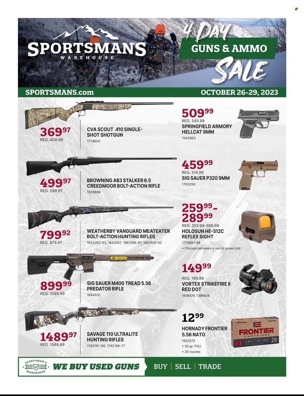 Sportsman's Warehouse Weekly Ad Flyer Specials October 26 to October 29, 2023