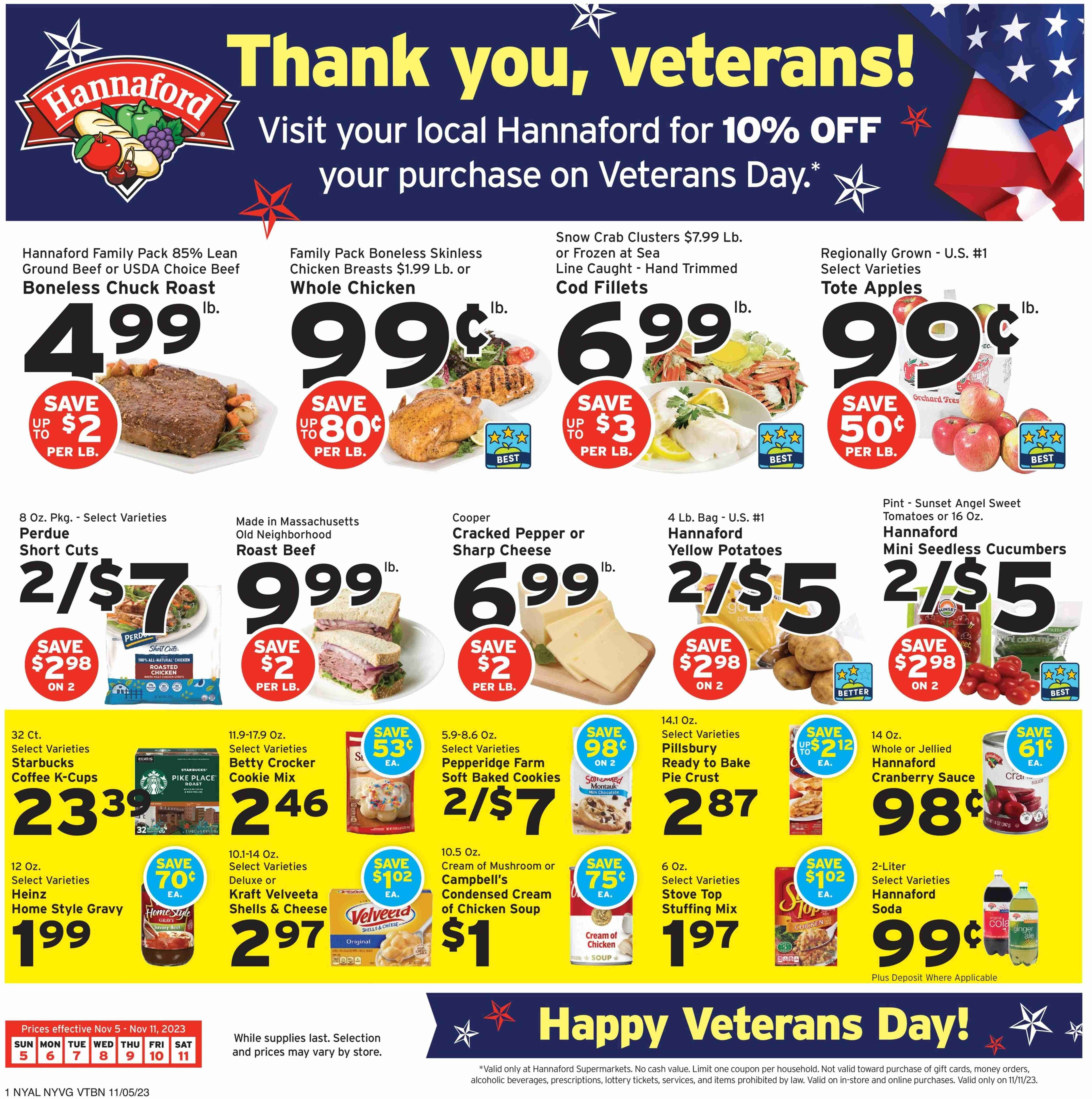 Hannaford (NY) Weekly Ad Flyer Specials November 5 to November 11, 2023