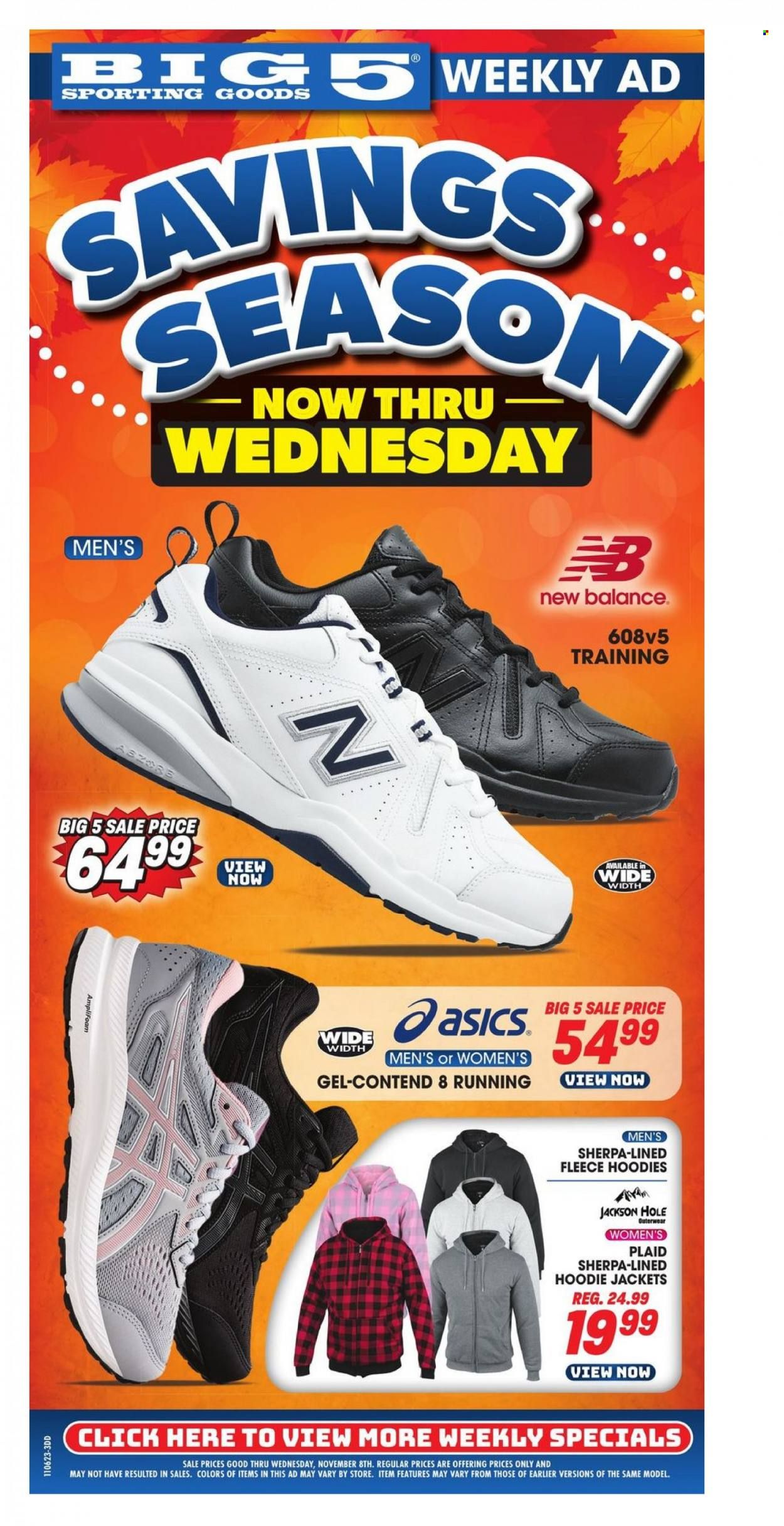 Big 5 (AZ, CA, CO, ID, NM, OR, UT, WA) Weekly Ad Flyer Specials November 6 to November 8, 2023
