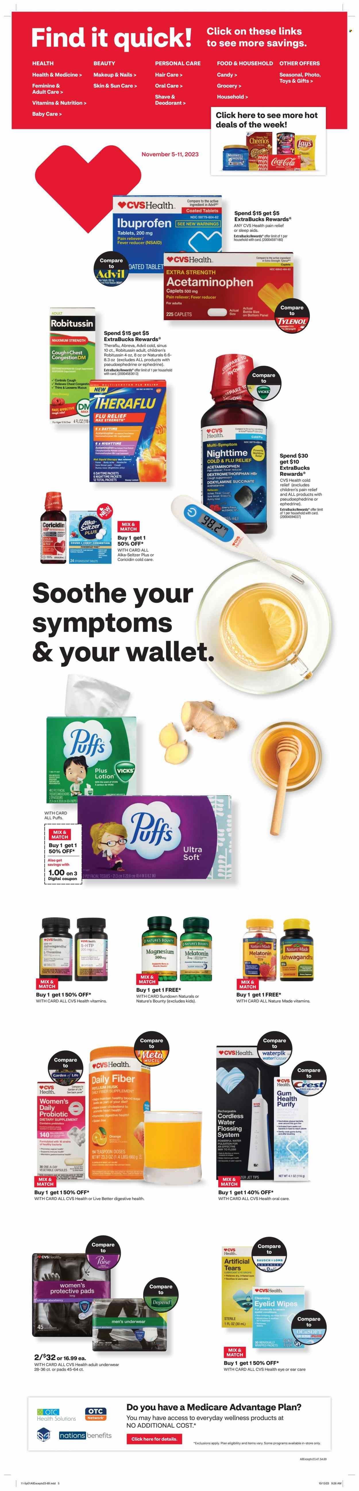 CVS Pharmacy Weekly Ad Flyer Specials November 5 to November 11, 2023
