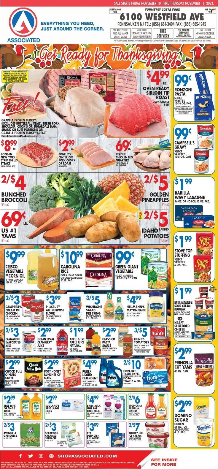 Associated Supermarkets (NY) Weekly Ad Flyer Specials November 10 to November 16, 2023