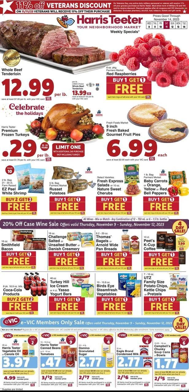 Harris Teeter Weekly Ad Flyer Specials November 8 to November 14, 2023