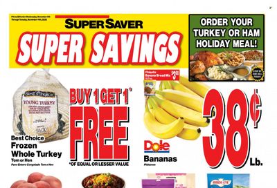 Super Saver Weekly Ad Flyer Specials November 8 to November 14, 2023