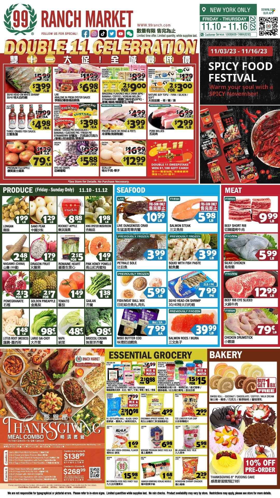 99 Ranch Market (10, 19, 40, CA, MD, NJ, OR, TX, WA) Weekly Ad Flyer Specials November 10 to November 16, 2023