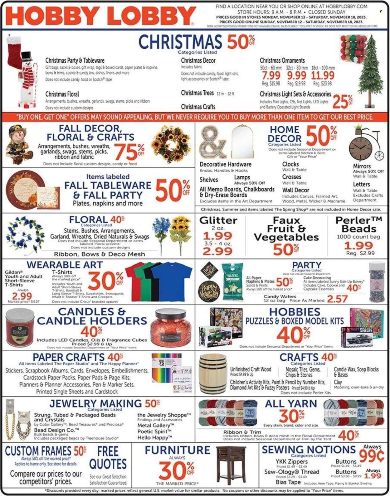 Hobby Lobby Weekly Ad Flyer Specials November 13 to November 19, 2023