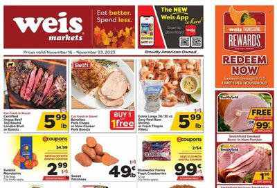 Weis (MD, NY, PA) Weekly Ad Flyer Specials November 16 to November 23, 2023