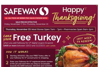 Safeway (MD) Weekly Ad Flyer Specials November 17 to November 23, 2023
