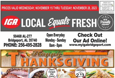 IGA (50) Weekly Ad Flyer Specials November 15 to November 21, 2023