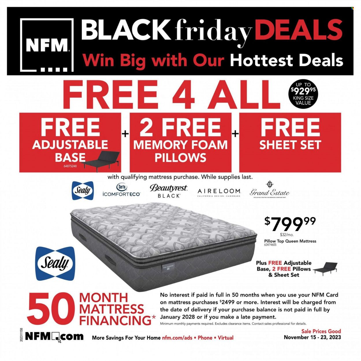 Nebraska Furniture Mart (IA, KS, NE, TX) Weekly Ad Flyer Specials November 15 to November 23, 2023