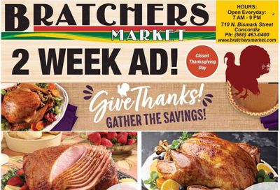 Bratchers Market (MO) Weekly Ad Flyer Specials November 16 to November 28, 2023