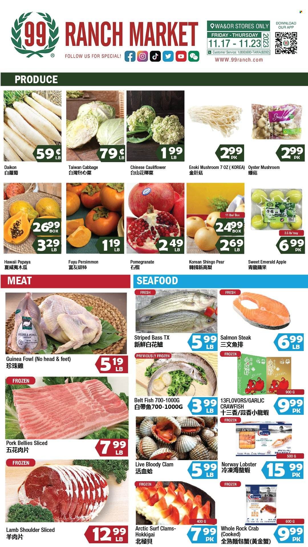 99 Ranch Market (10, 19, 40, CA, MD, NJ, OR, TX, WA) Weekly Ad Flyer Specials November 17 to November 23, 2023