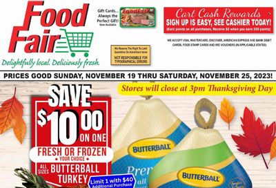 Food Fair Market (KY, OH, WV) Weekly Ad Flyer Specials November 19 to November 25, 2023