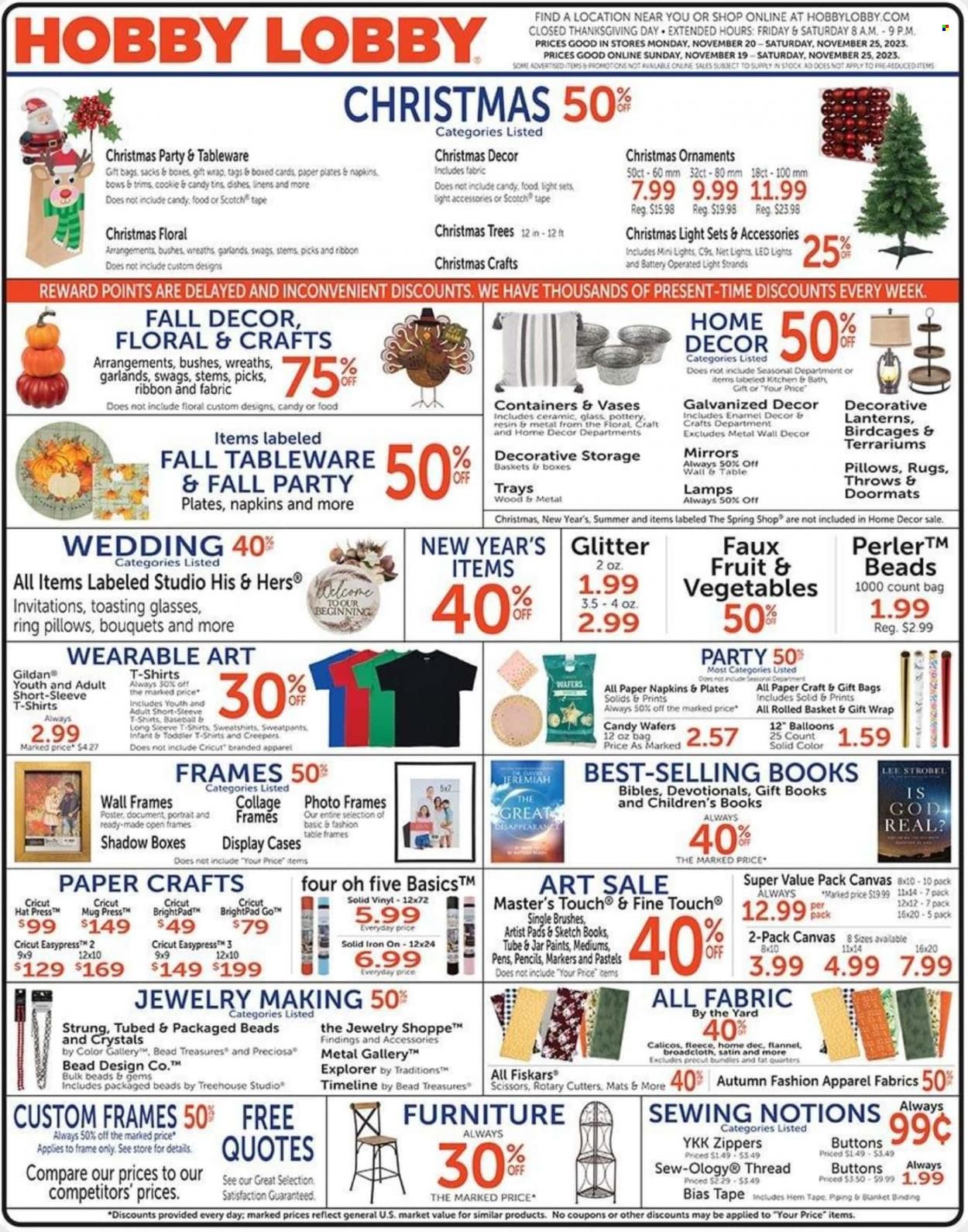 Hobby Lobby Weekly Ad Flyer Specials November 19 to November 25, 2023
