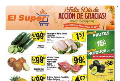 El Super (TX) Weekly Ad Flyer Specials November 22 to November 28, 2023