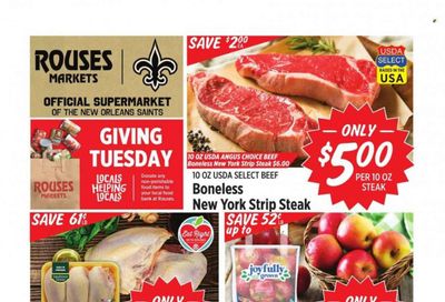 Rouses Markets (LA) Weekly Ad Flyer Specials November 24 to November 29, 2023