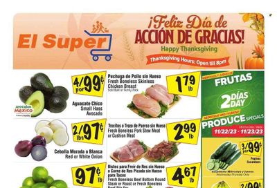 El Super (CA) Weekly Ad Flyer Specials November 22 to November 28, 2023
