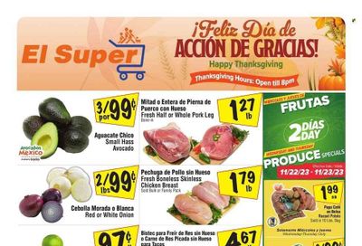 El Super (CA) Weekly Ad Flyer Specials November 22 to November 28, 2023