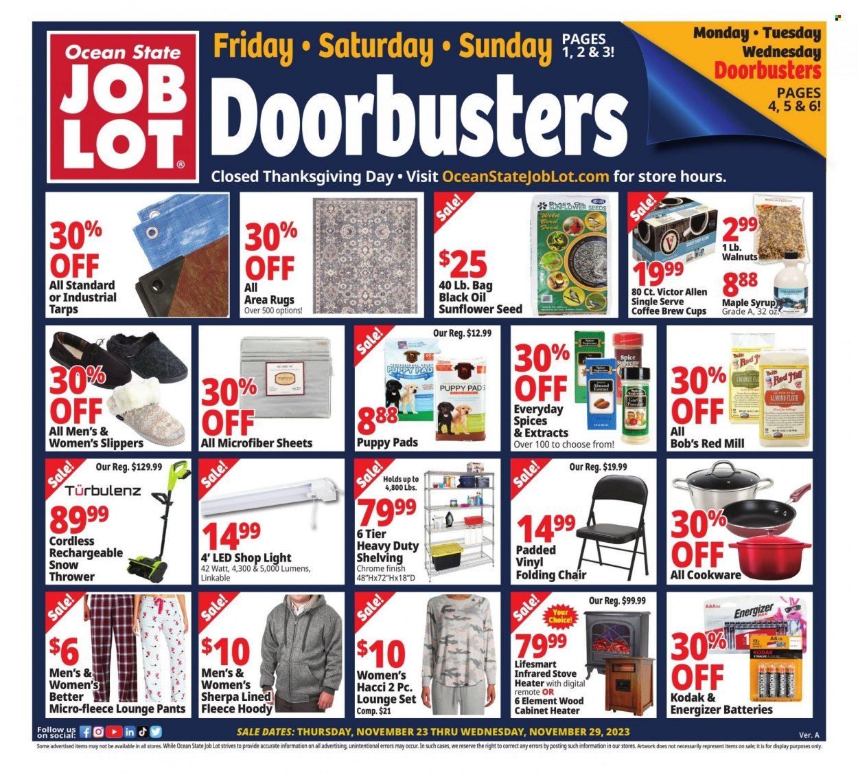 Ocean State Job Lot (CT, MA, ME, NH, NJ, NY, RI, VT) Weekly Ad Flyer Specials November 23 to November 29, 2023