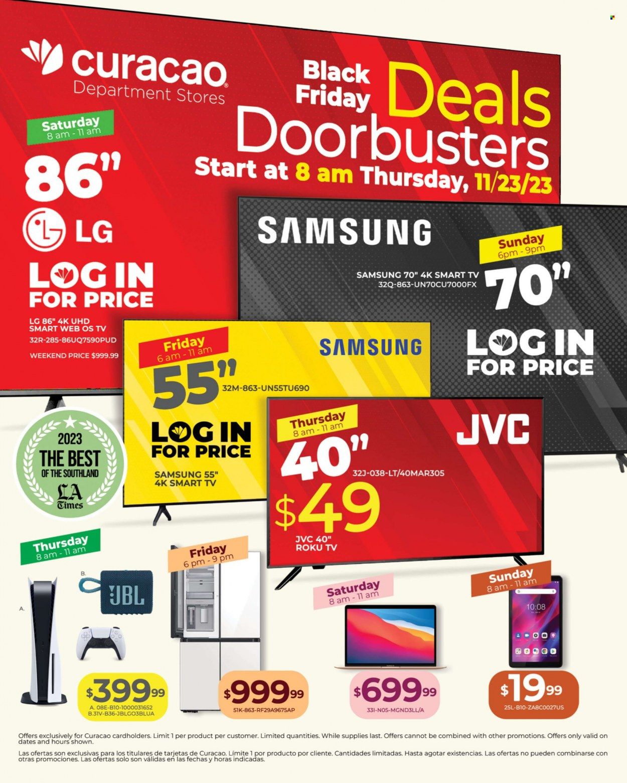 Curacao (AZ, CA, NV) Weekly Ad Flyer Specials November 23 to November 26, 2023
