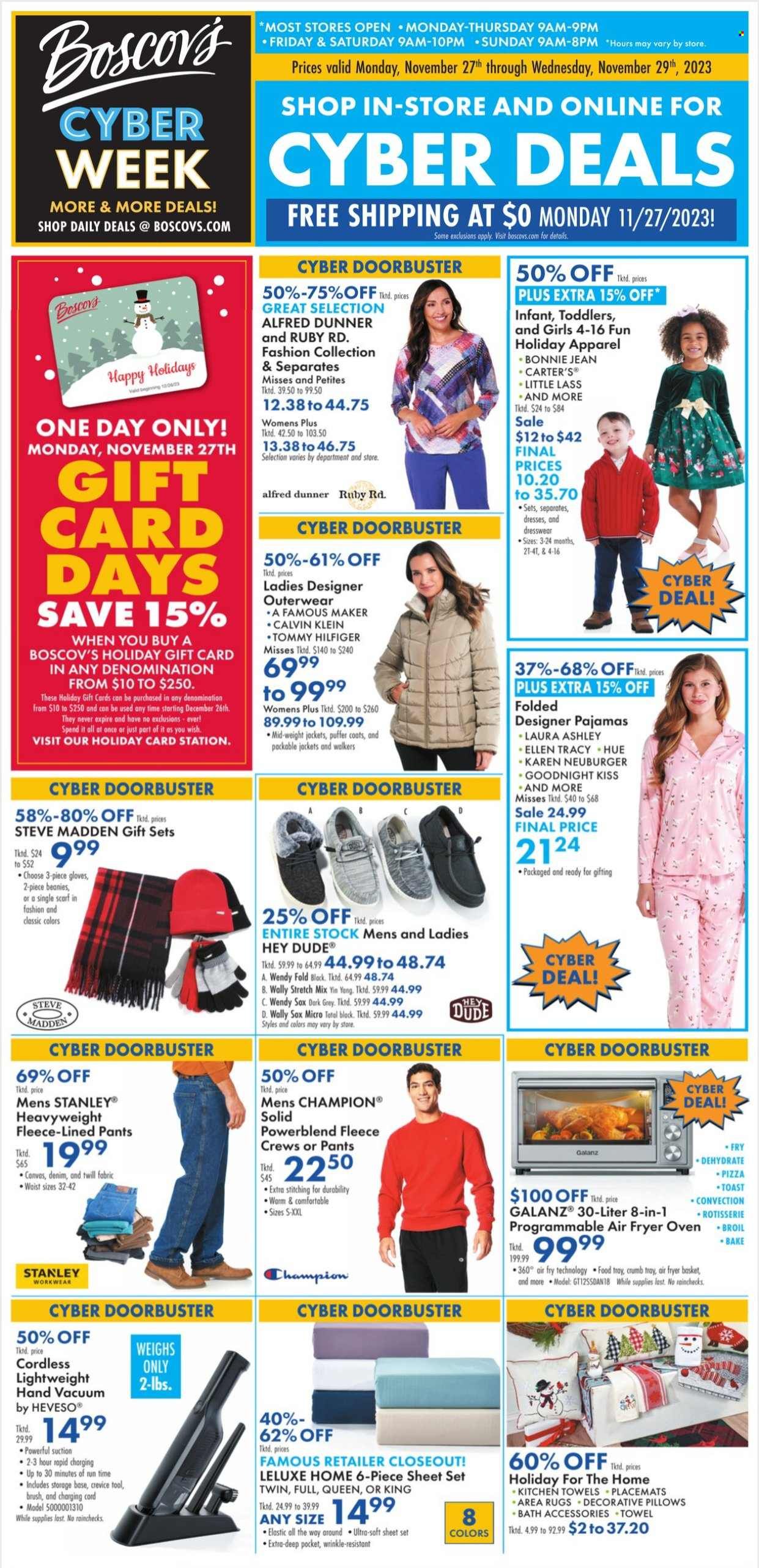Boscov's (CT, DE, MD, NJ, NY, PA) Weekly Ad Flyer Specials November 27 to November 29, 2023