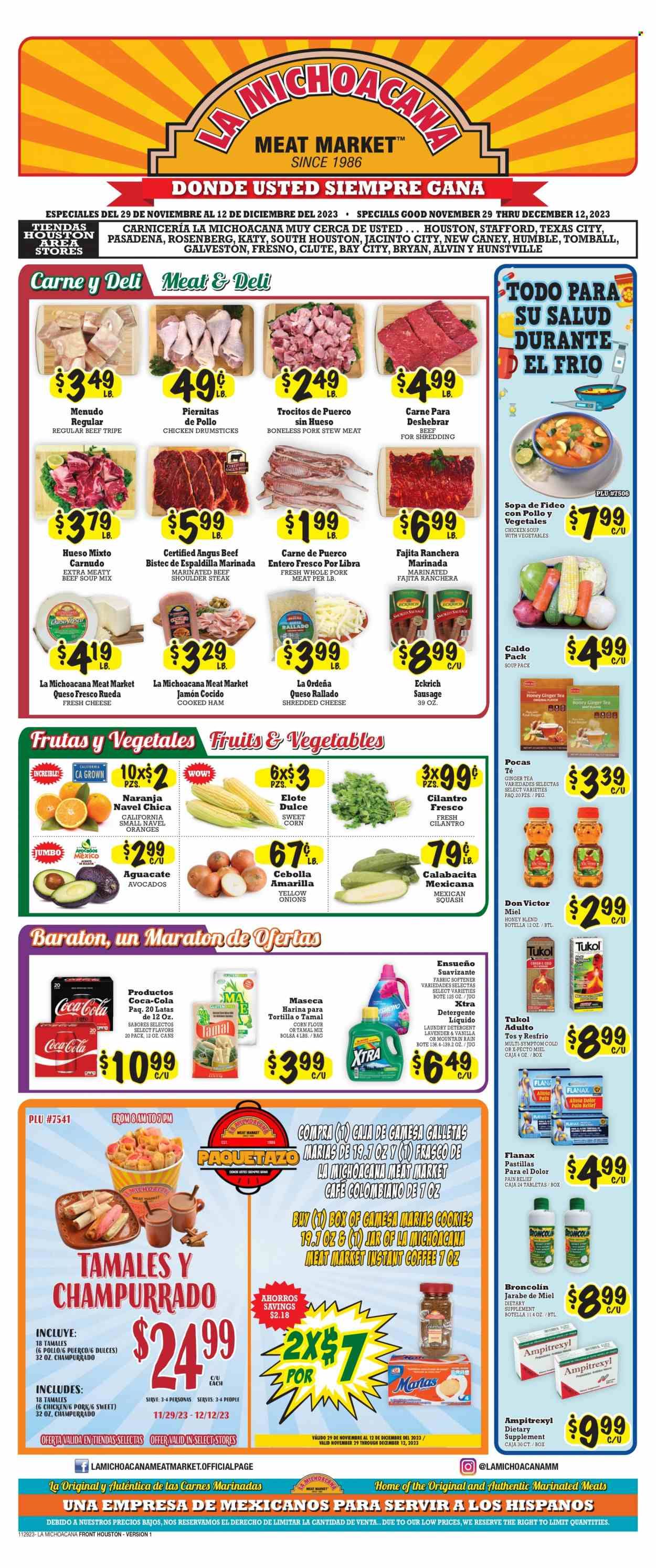 La Michoacana Meat Market (TX) Weekly Ad Flyer Specials November 29 to December 12, 2023