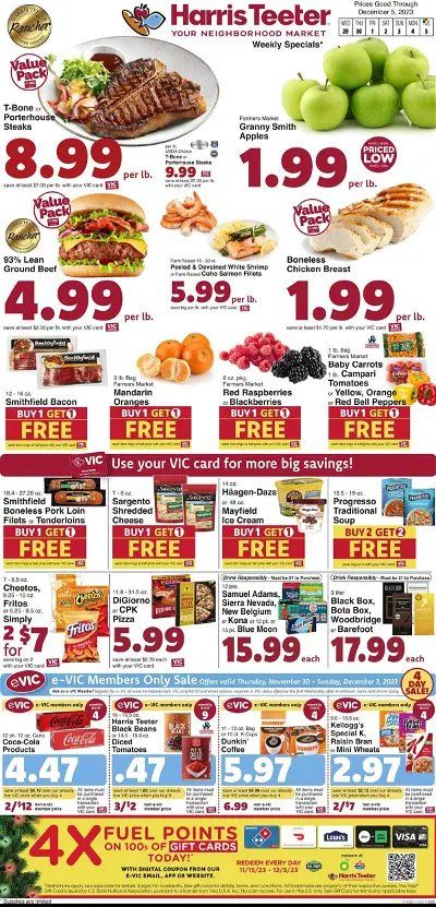 Harris Teeter Weekly Ad Flyer Specials November 29 to December 5, 2023