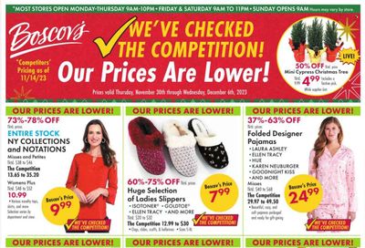 Boscov's (CT, DE, MD, NJ, NY, PA) Weekly Ad Flyer Specials November 30 to December 6, 2023