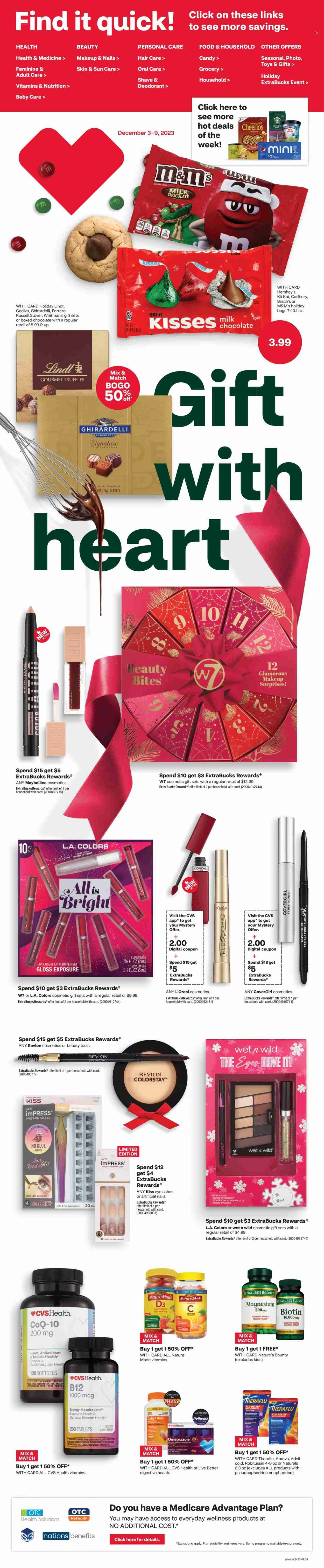 CVS Pharmacy Weekly Ad Flyer Specials December 3 to December 9, 2023