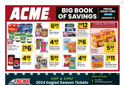 ACME (DE, NJ, NY, PA) Weekly Ad Flyer Specials December 1 to January 4, 2024