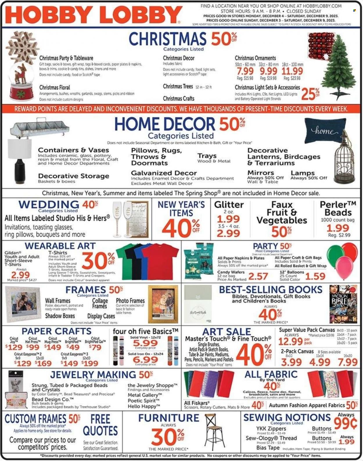 Hobby Lobby Weekly Ad Flyer Specials December 3 to December 9, 2023