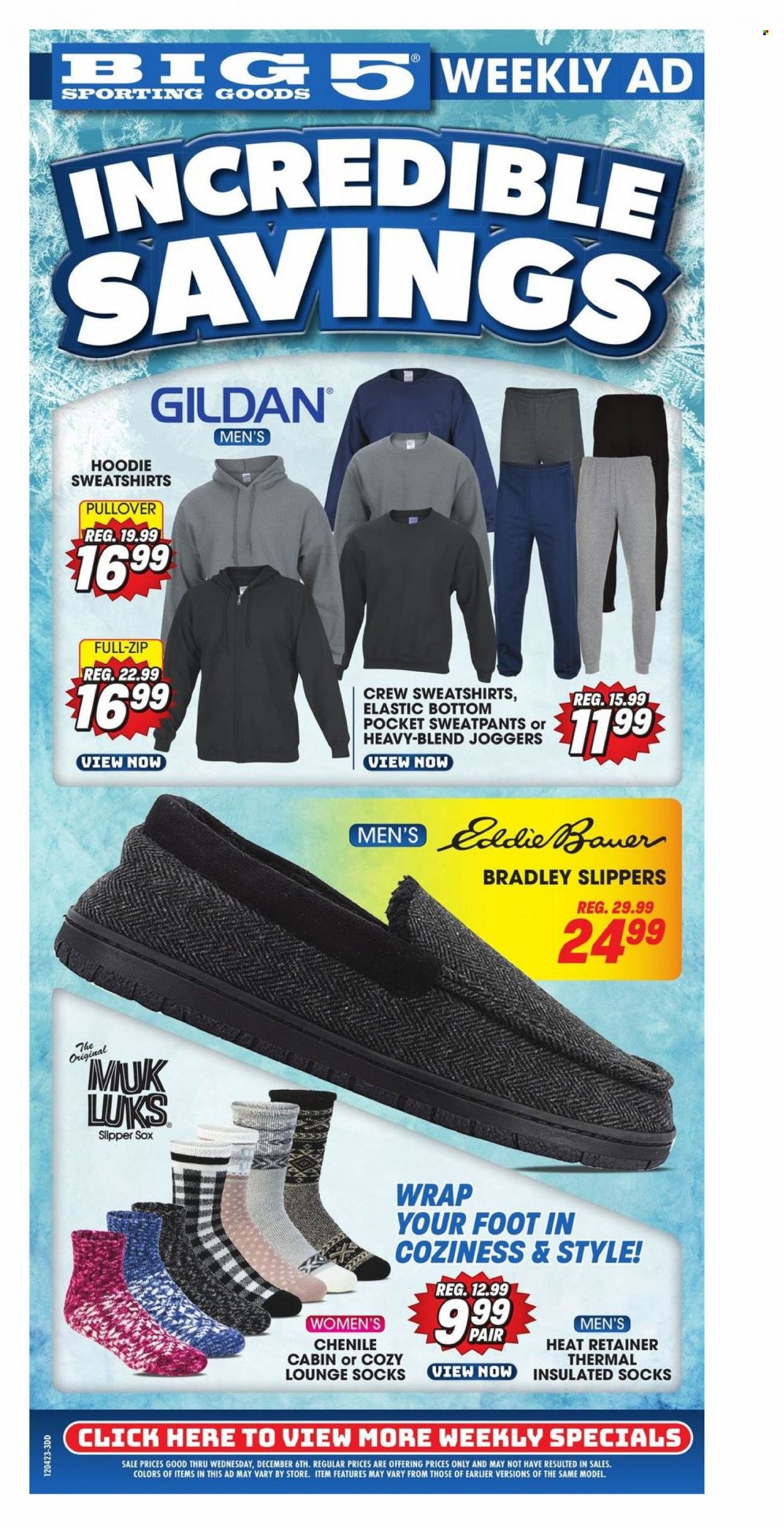 Big 5 (AZ, CA, CO, ID, NM, OR, UT, WA) Weekly Ad Flyer Specials December 4 to December 6, 2023