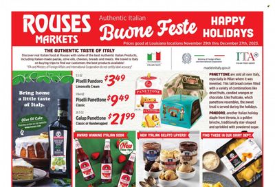 Rouses Markets (LA) Weekly Ad Flyer Specials November 29 to December 27, 2023