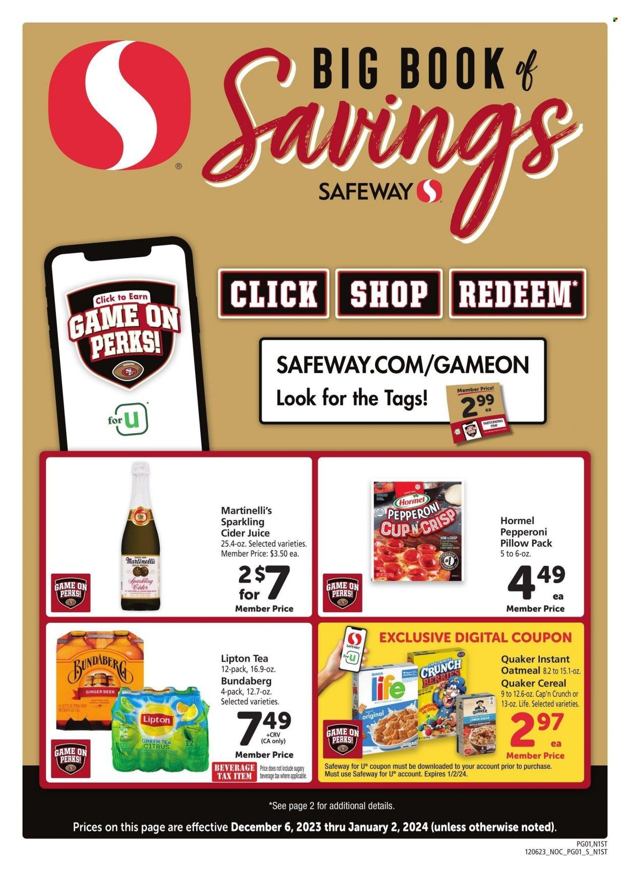 Safeway (CA) Weekly Ad Flyer Specials December 6 to January 2, 2024