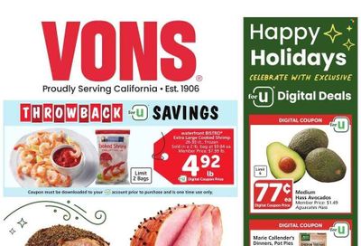 Vons (CA) Weekly Ad Flyer Specials December 13 to December 19, 2023
