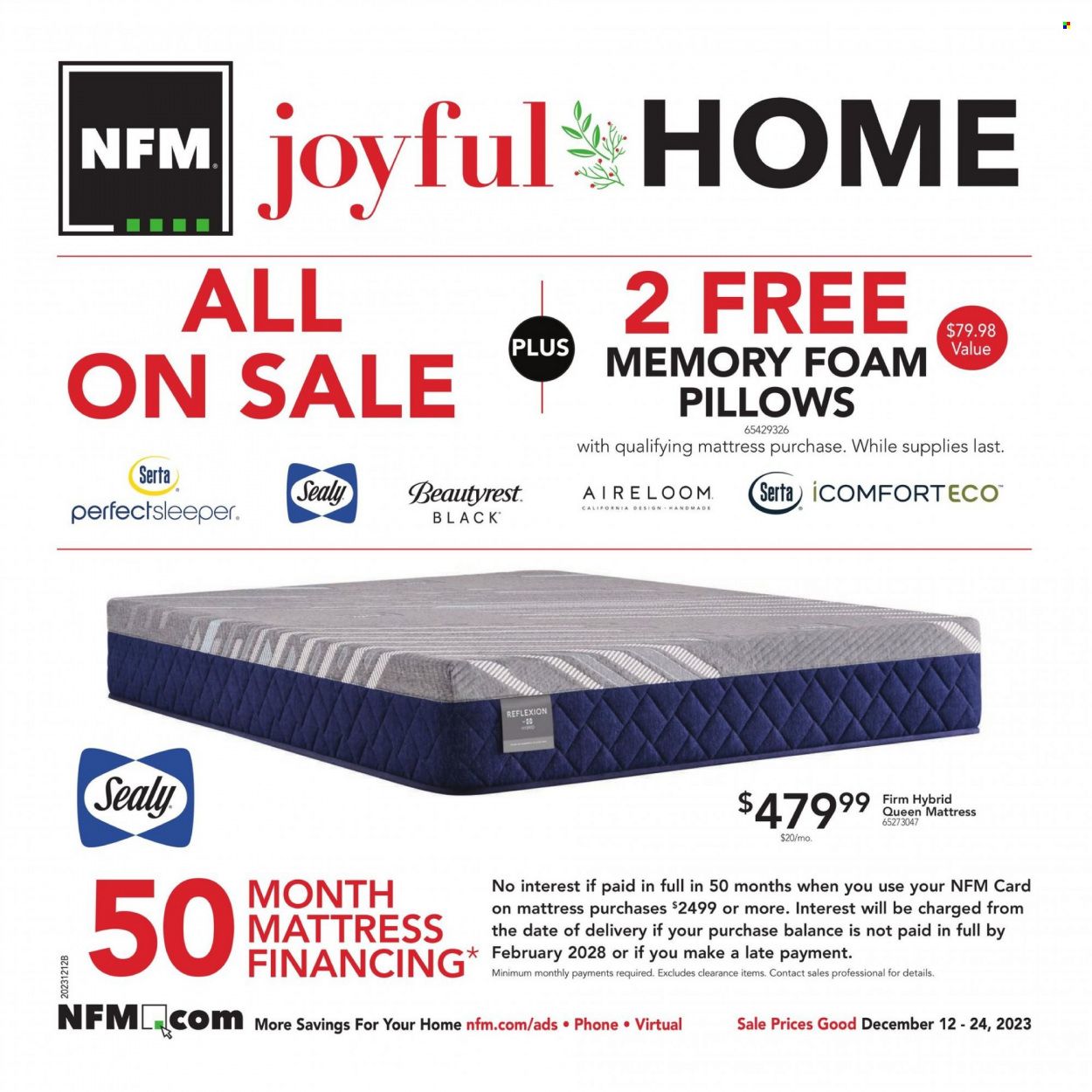 Nebraska Furniture Mart (IA, KS, NE, TX) Weekly Ad Flyer Specials December 12 to December 24, 2023