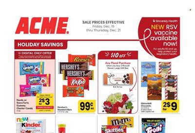 ACME (DE, NJ, NY, PA) Weekly Ad Flyer Specials December 15 to December 21, 2023