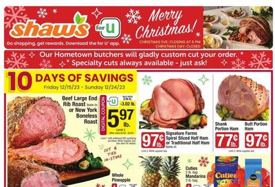 Shaw’s (MA, ME, NH, RI, VT) Weekly Ad Flyer Specials December 15 to December 24, 2023