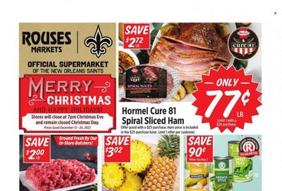 Rouses Markets (LA) Weekly Ad Flyer Specials December 13 to December 24, 2023
