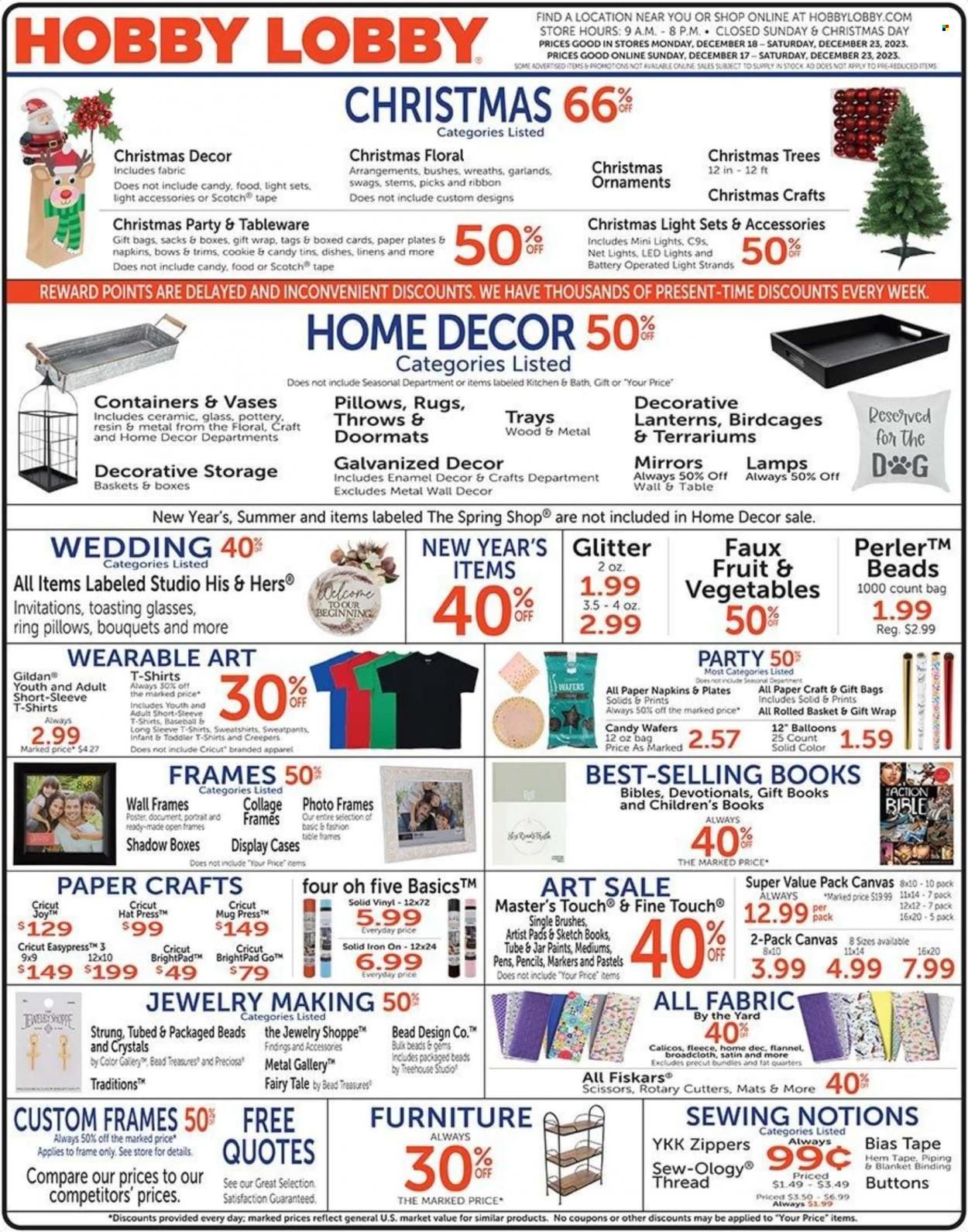 Hobby Lobby Weekly Ad Flyer Specials December 17 to December 23, 2023