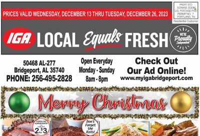 IGA (50) Weekly Ad Flyer Specials December 20 to December 26, 2023