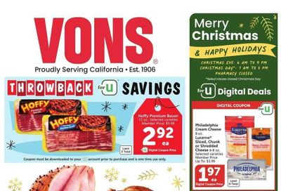 Vons (CA) Weekly Ad Flyer Specials December 20 to December 26, 2023