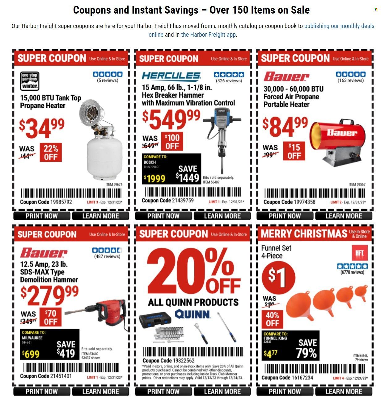 Harbor Freight Weekly Ad Flyer Specials December 21 to December 31, 2023