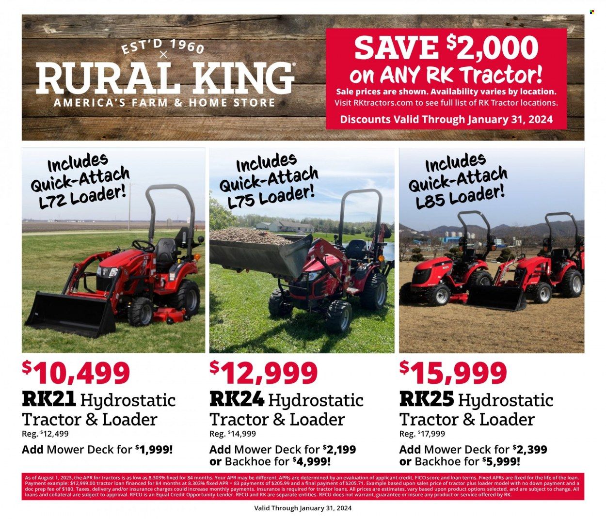 Rural King Weekly Ad Flyer Specials December 21 to January 31, 2024