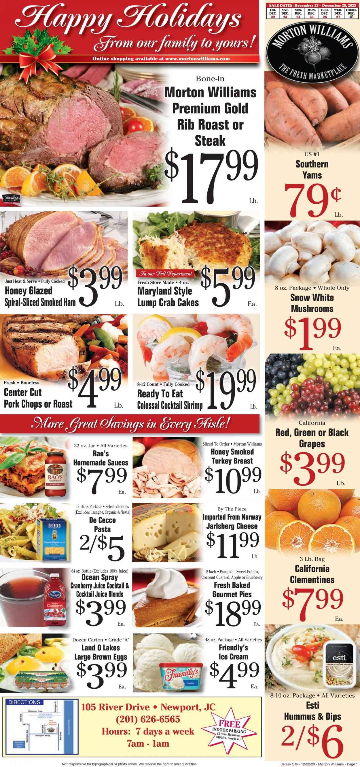 Morton Williams (NJ) Weekly Ad Flyer Specials December 22 to December 28, 2023