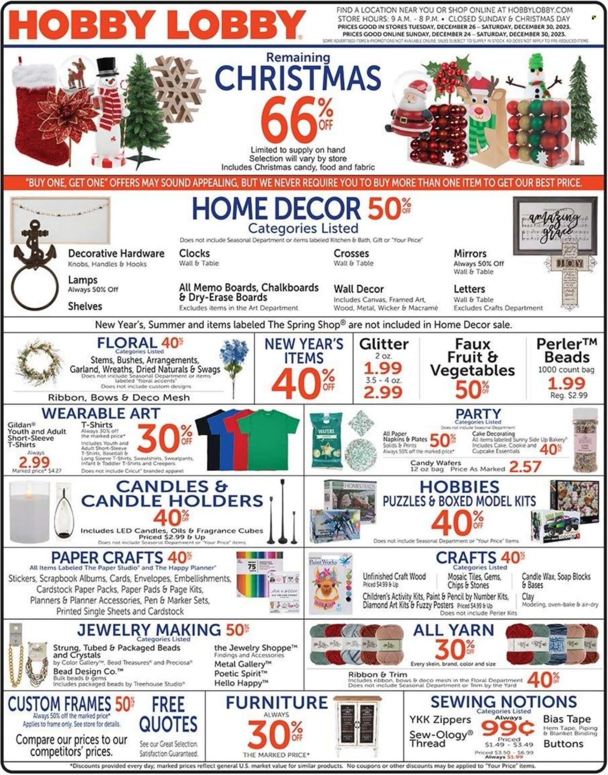 Hobby Lobby Weekly Ad Flyer Specials December 24 to December 30, 2023