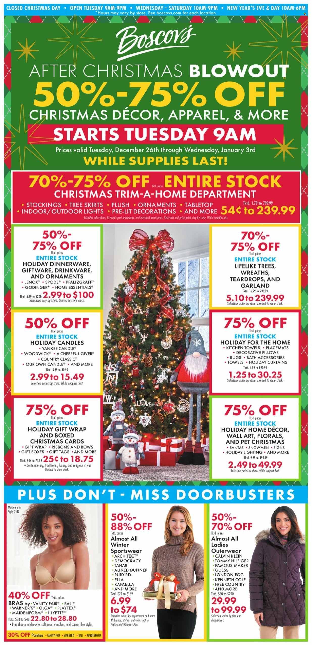 Boscov's (CT, DE, MD, NJ, NY, PA) Weekly Ad Flyer Specials December 25 to January 3, 2024
