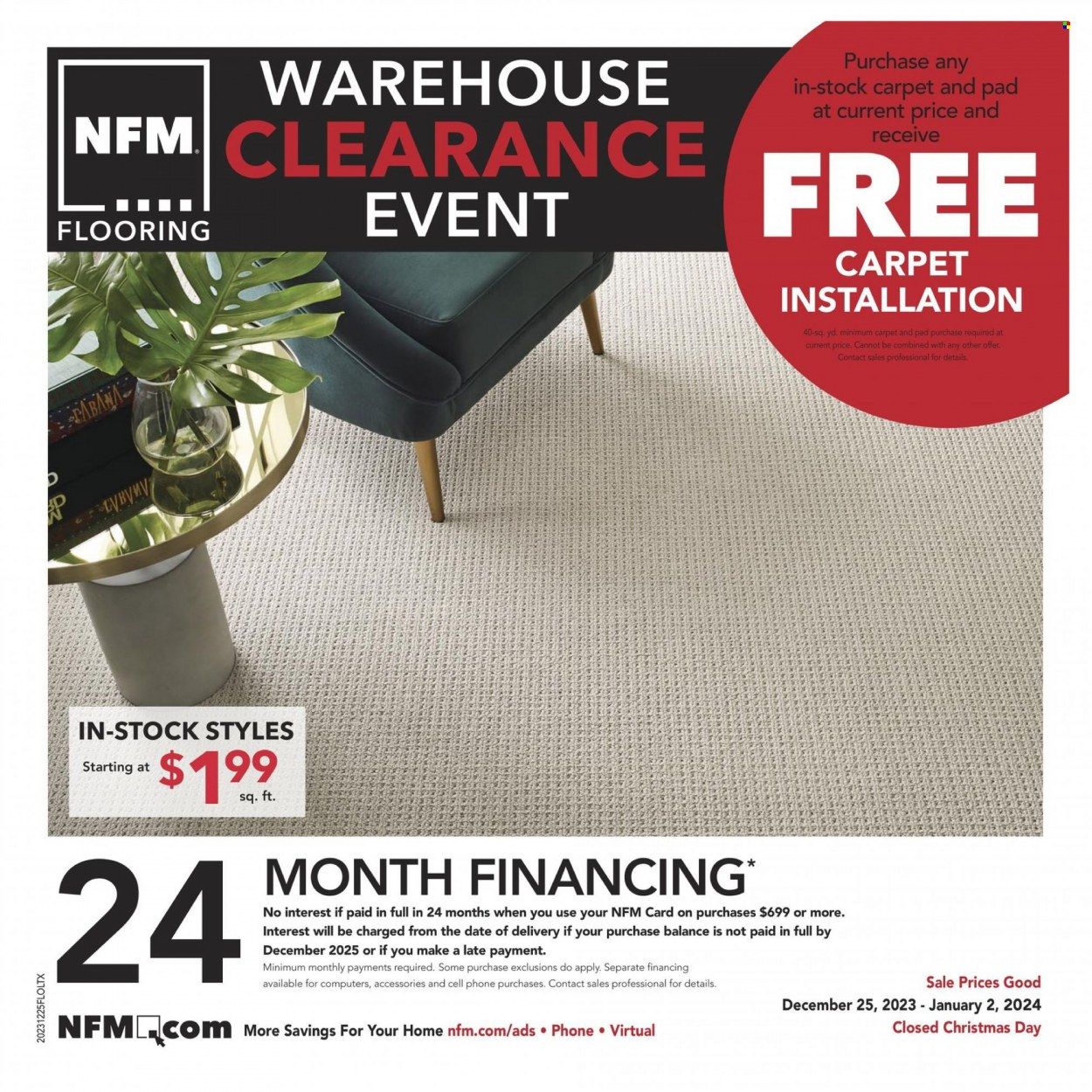 Nebraska Furniture Mart (IA, KS, NE, TX) Weekly Ad Flyer Specials December 25 to January 2, 2024