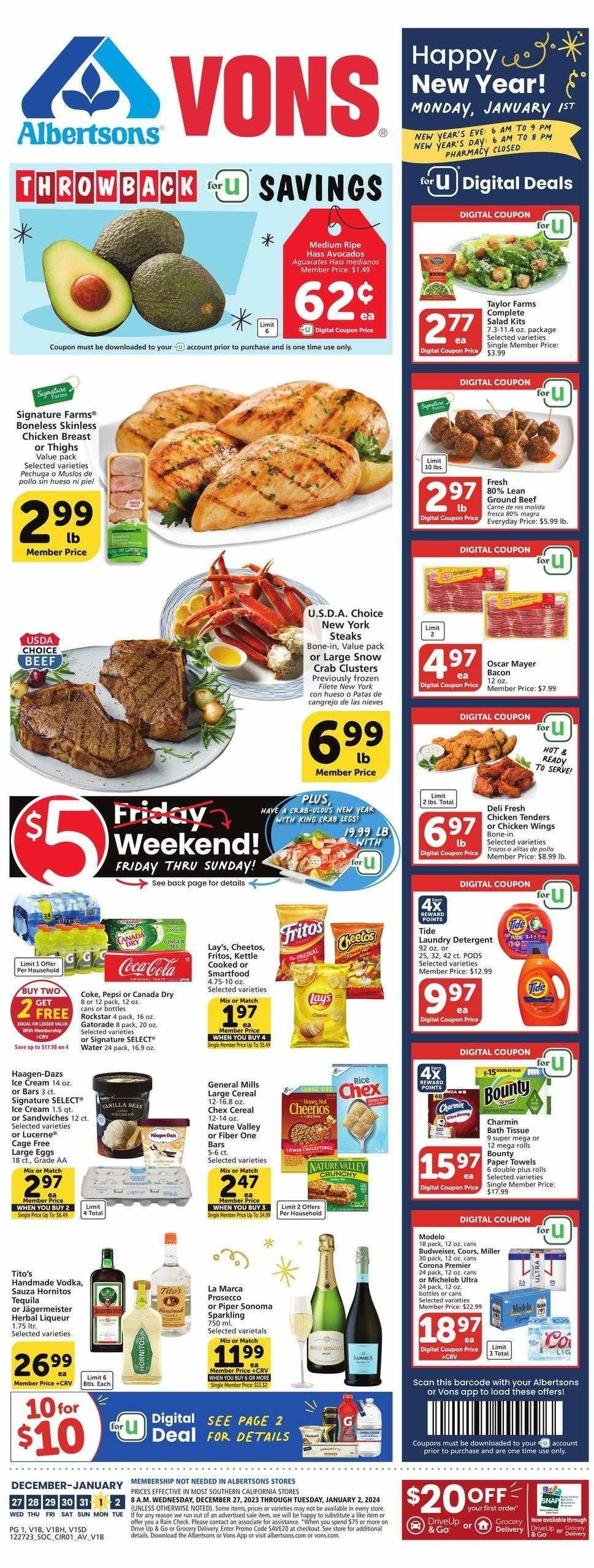 Vons (CA) Weekly Ad Flyer Specials December 27 to January 2, 2024