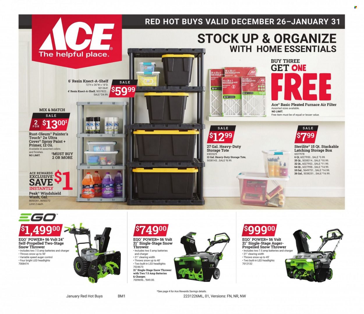 ACE Hardware Weekly Ad Flyer Specials December 26 to January 31, 2024